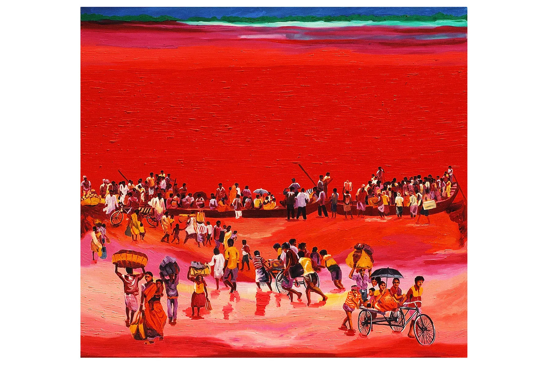 Struggle All The Way – I, Oil on canvas, 2009 – Painting by Nabanita Saha