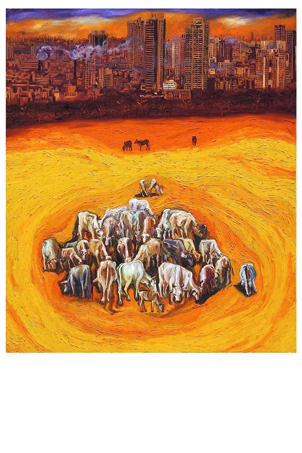 Search Continues II, Oil on canvas, 2010 – Painting by Nabanita Saha