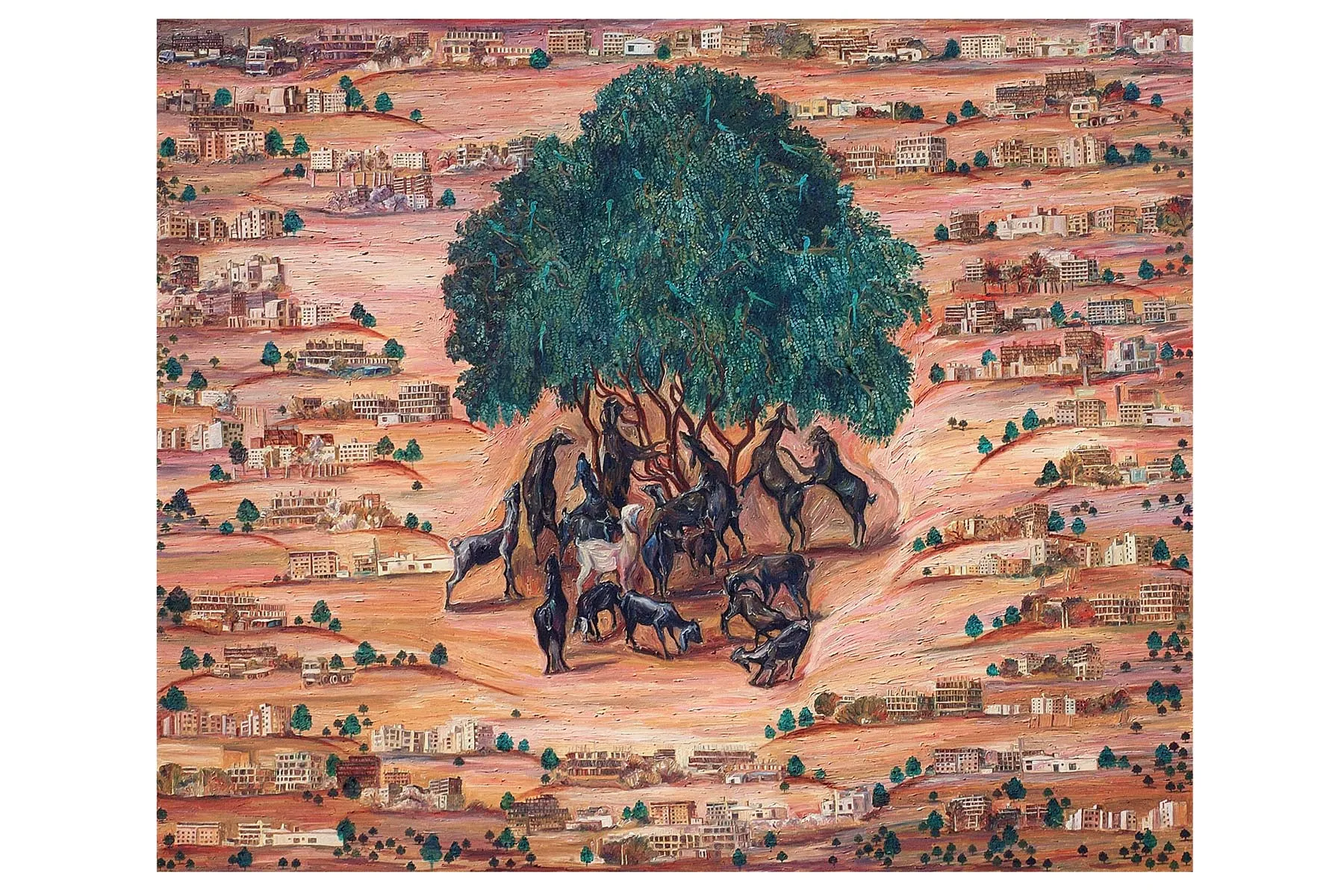 Untitled 4, Oil on canvas, 2013 – Painting by Nabanita Saha