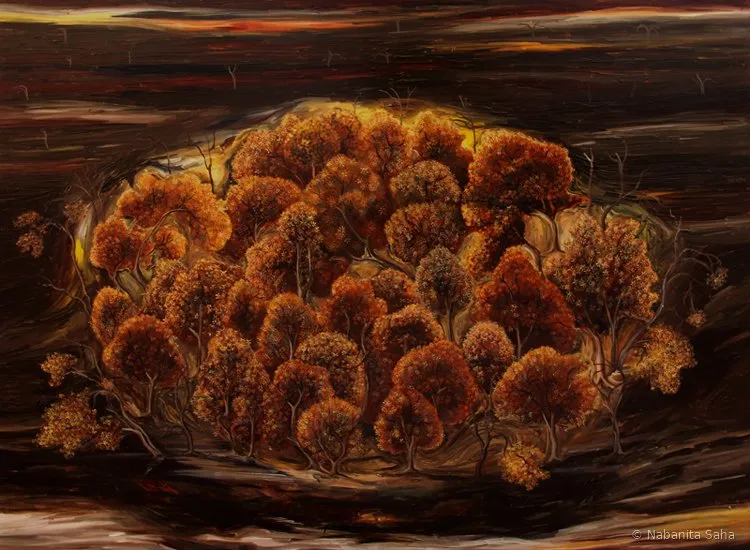 Evanescing Identity, Oil on canvas, 2016 – Painting by Nabanita Saha
