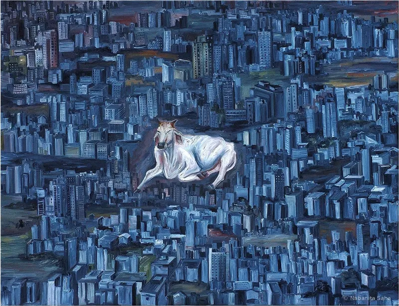 Untitled 3, Oil on canvas, 2011 – Painting by Nabanita Saha